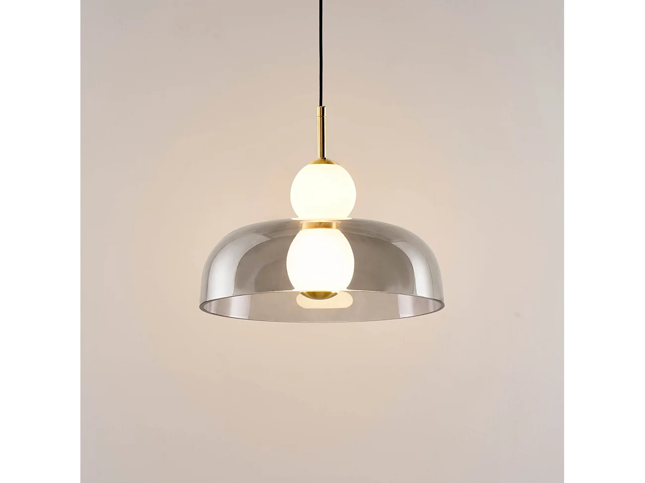 Suspension cloche ouverte en verre LED intégrée 30 cm - Santo