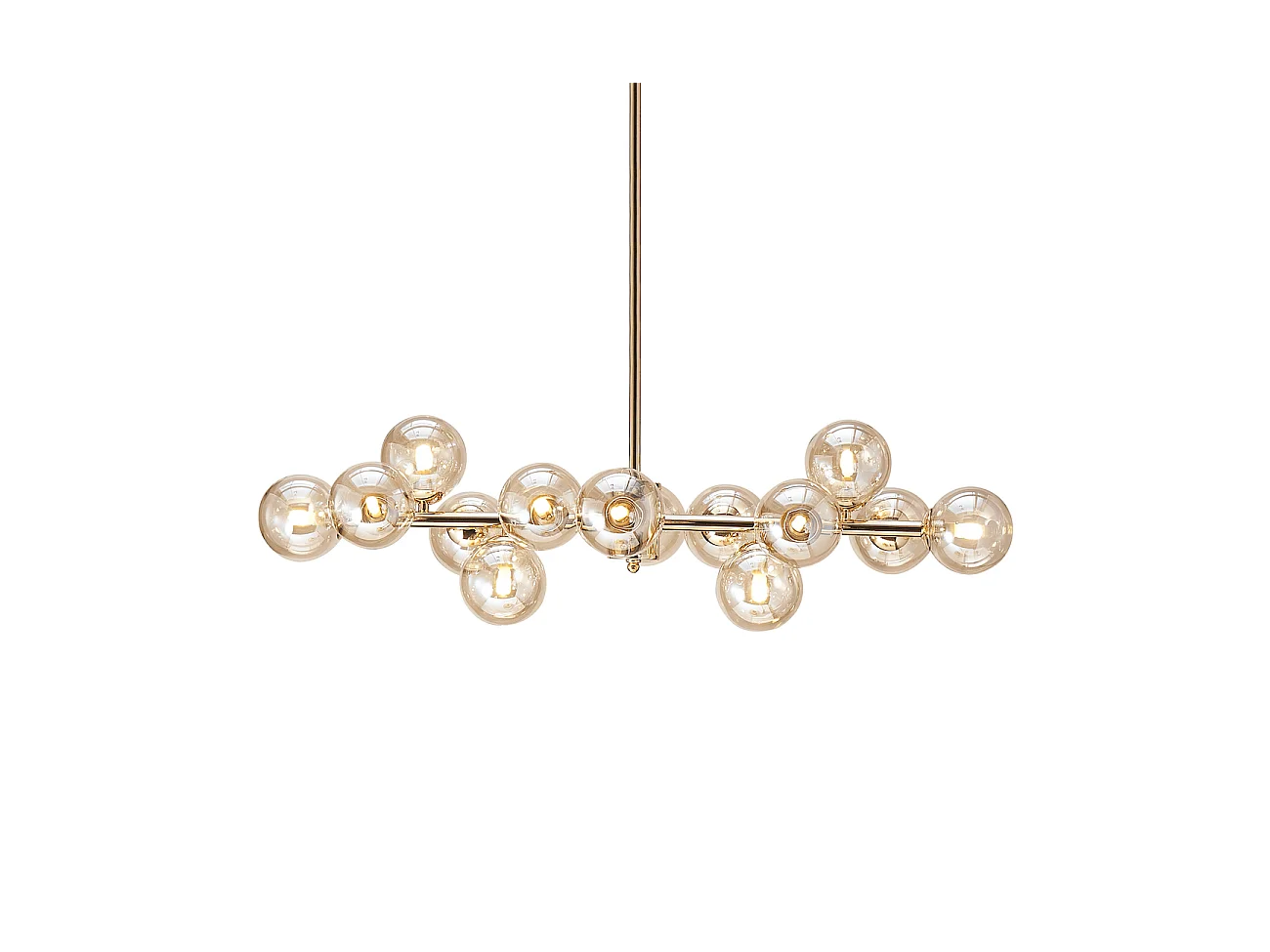Lustre design doré chaleureux à 14 sphères - Osanna