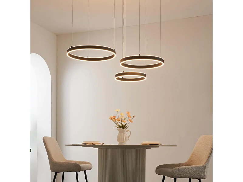 Grand lustre LED dimmable cercles lumineux - Blisko