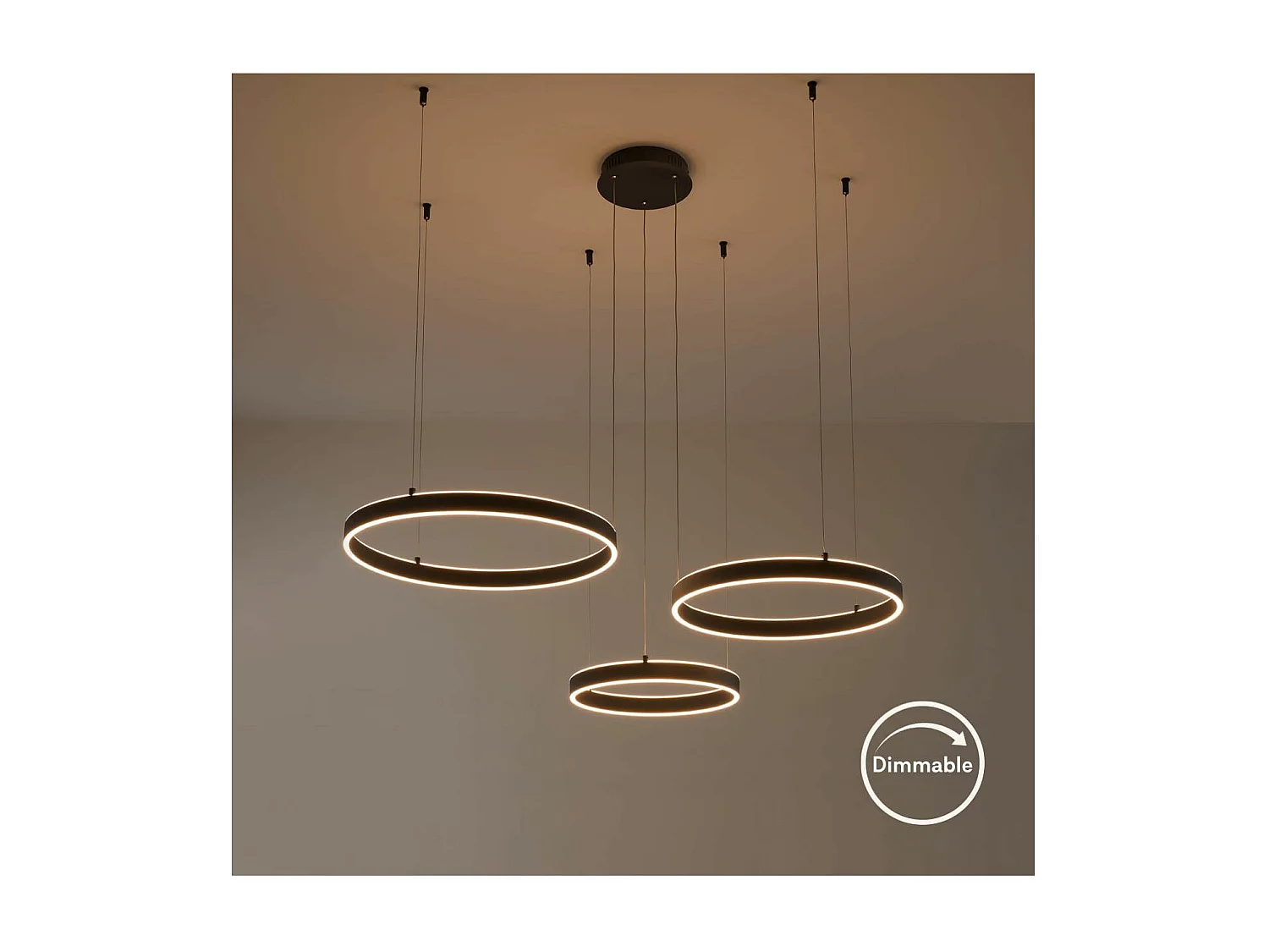 Grand lustre LED dimmable cercles lumineux - Blisko