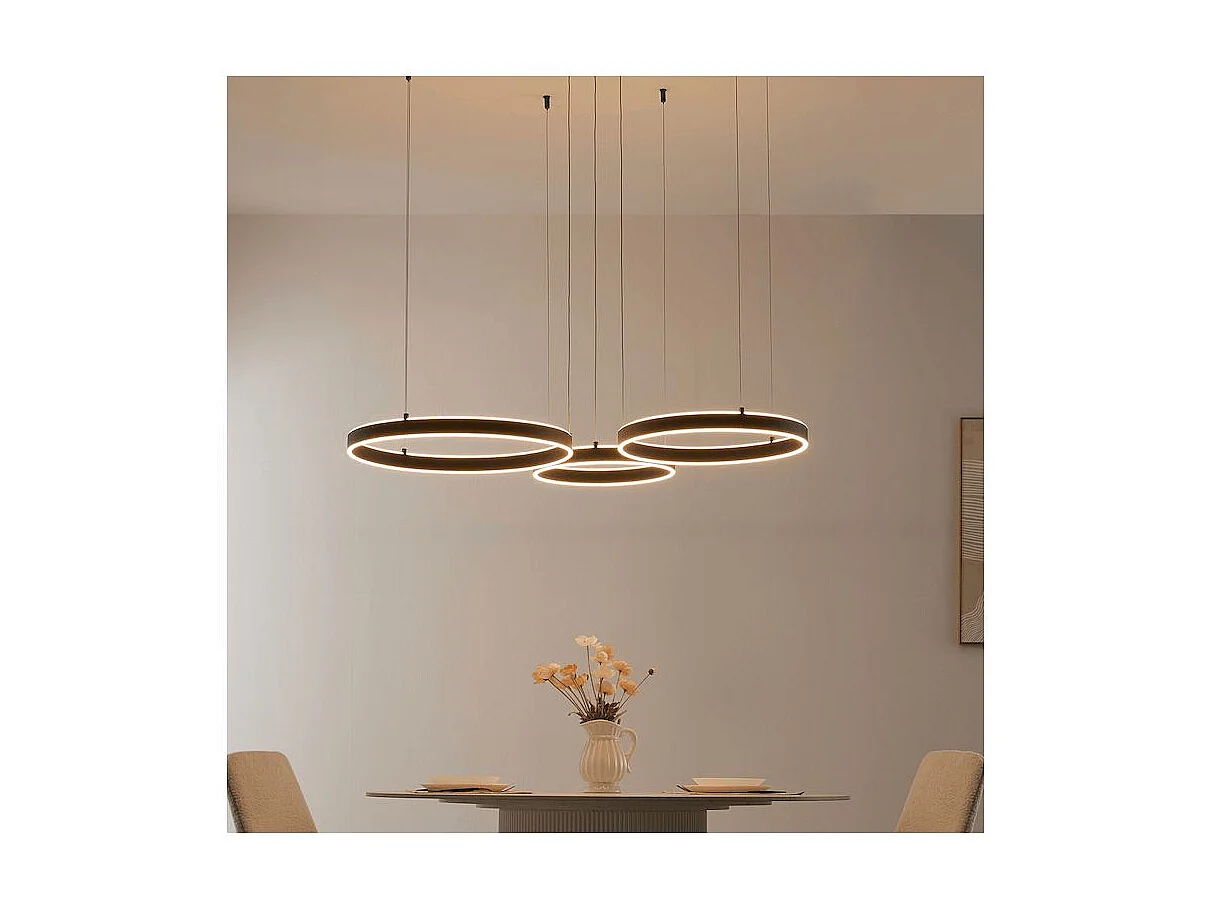 Grand lustre LED dimmable cercles lumineux - Blisko