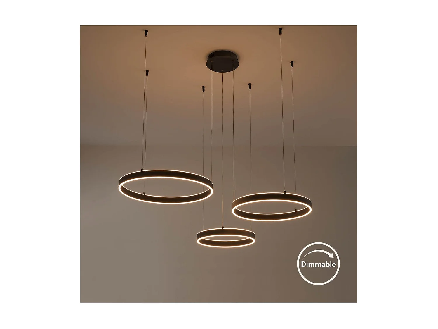 Grand lustre LED dimmable cercles lumineux - Blisko