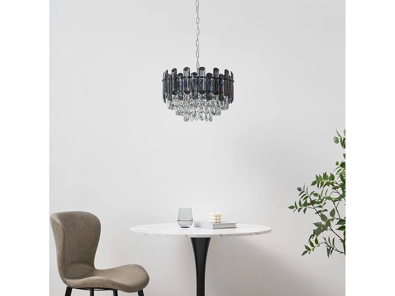 Lustre prestige pampilles en cascade fumées et transparentes - Tarragona