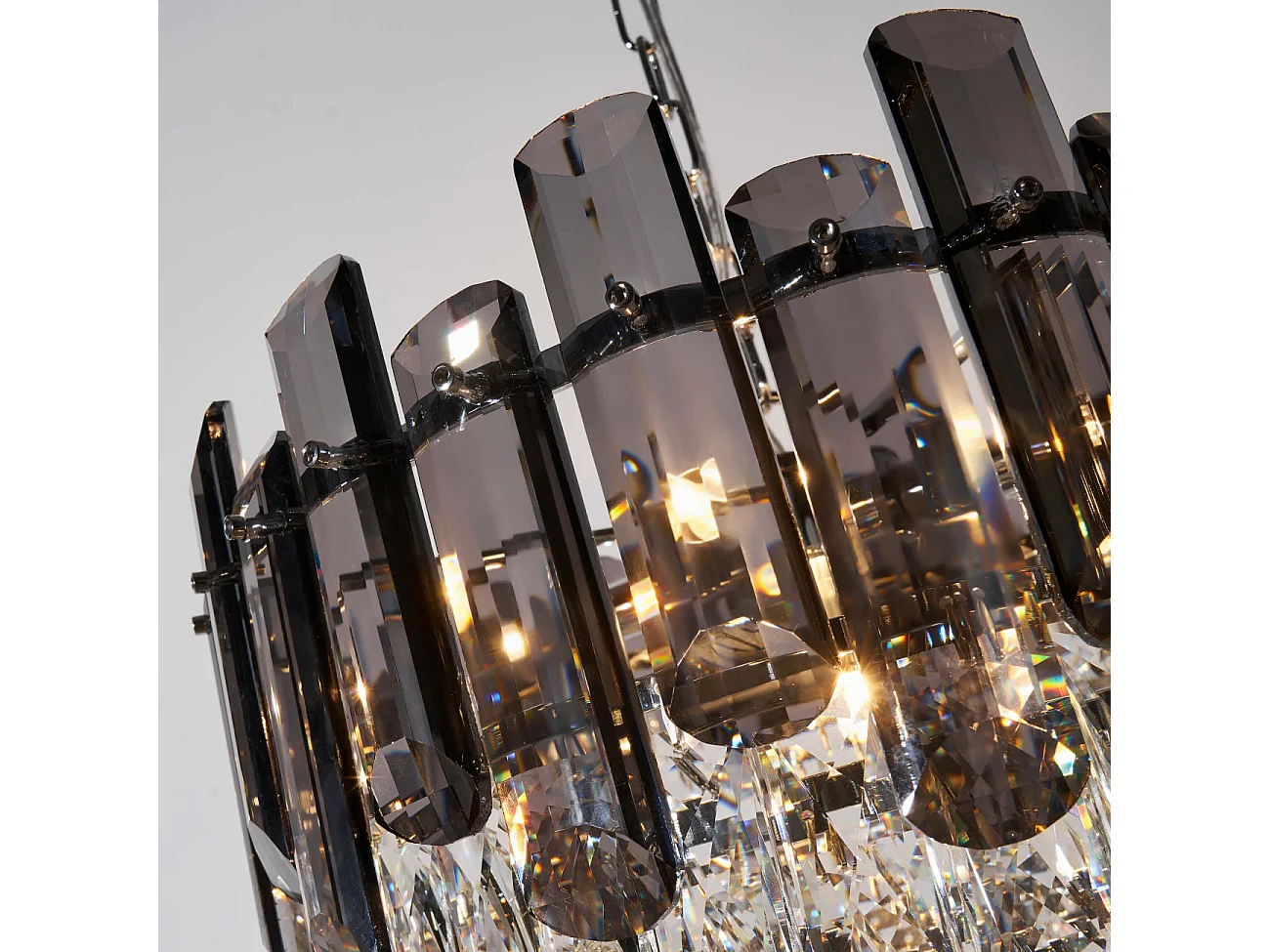 Lustre prestige pampilles en cascade fumées et transparentes - Tarragona