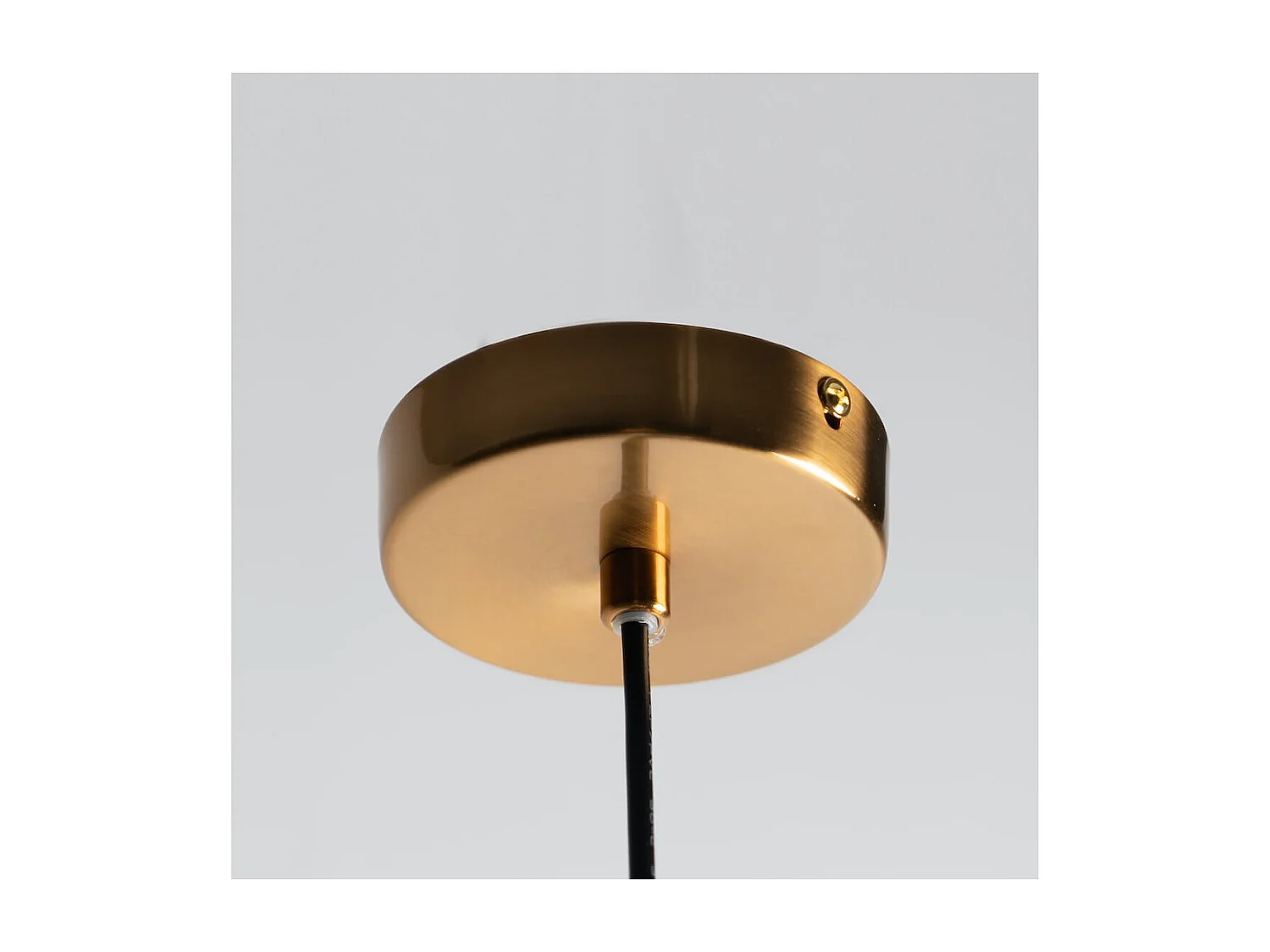 Suspension laiton à 4 sphères en verre blanc - Giovanna