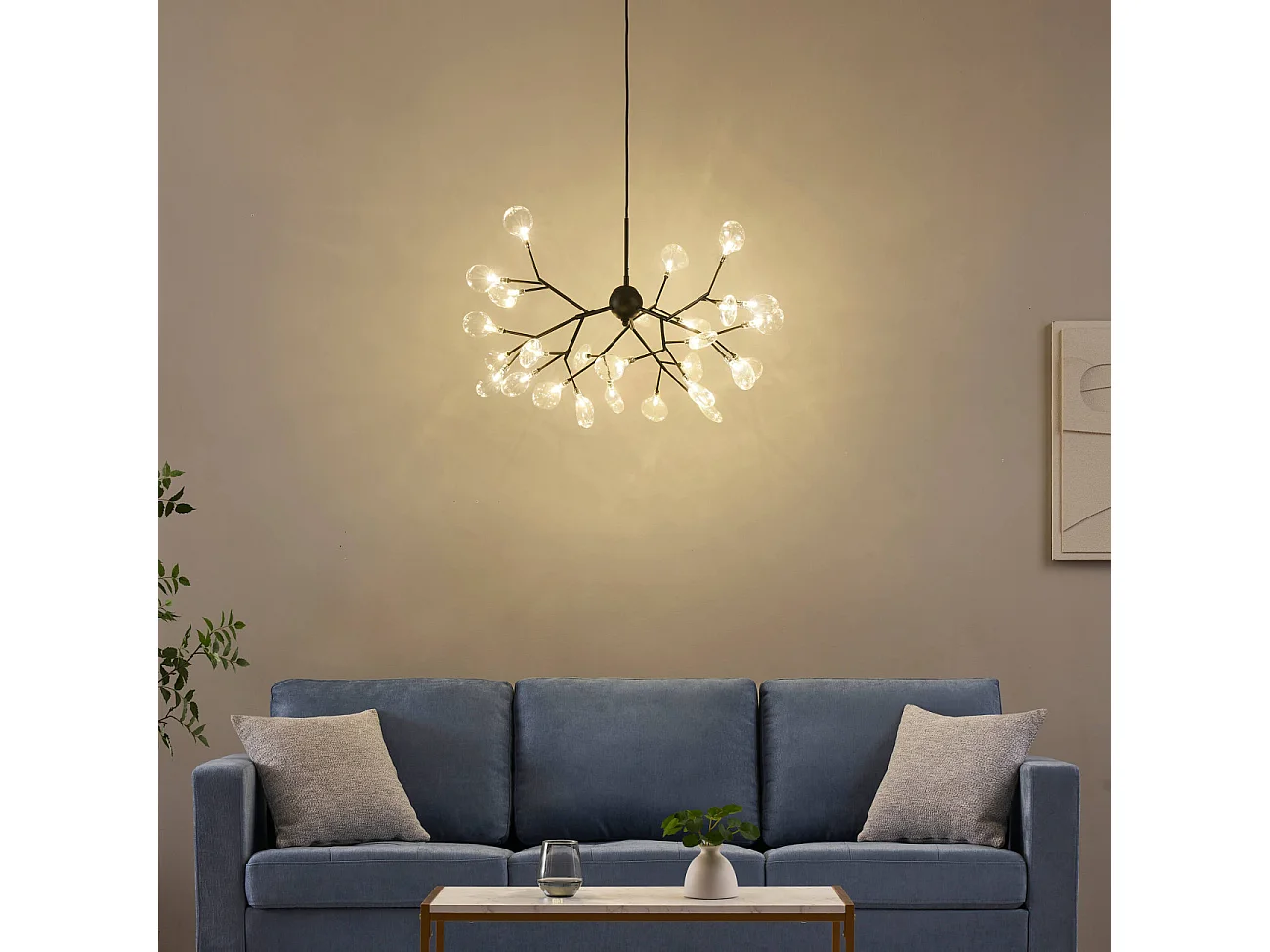 Suspension branchage métallique noir - Arsinoe