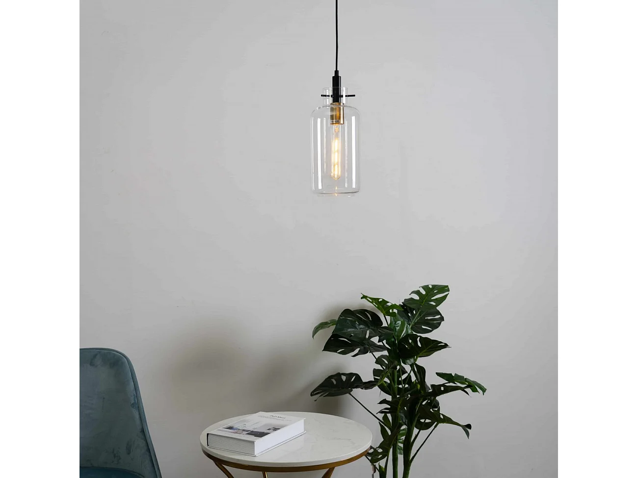 Suspension retro verre transparent - Moses