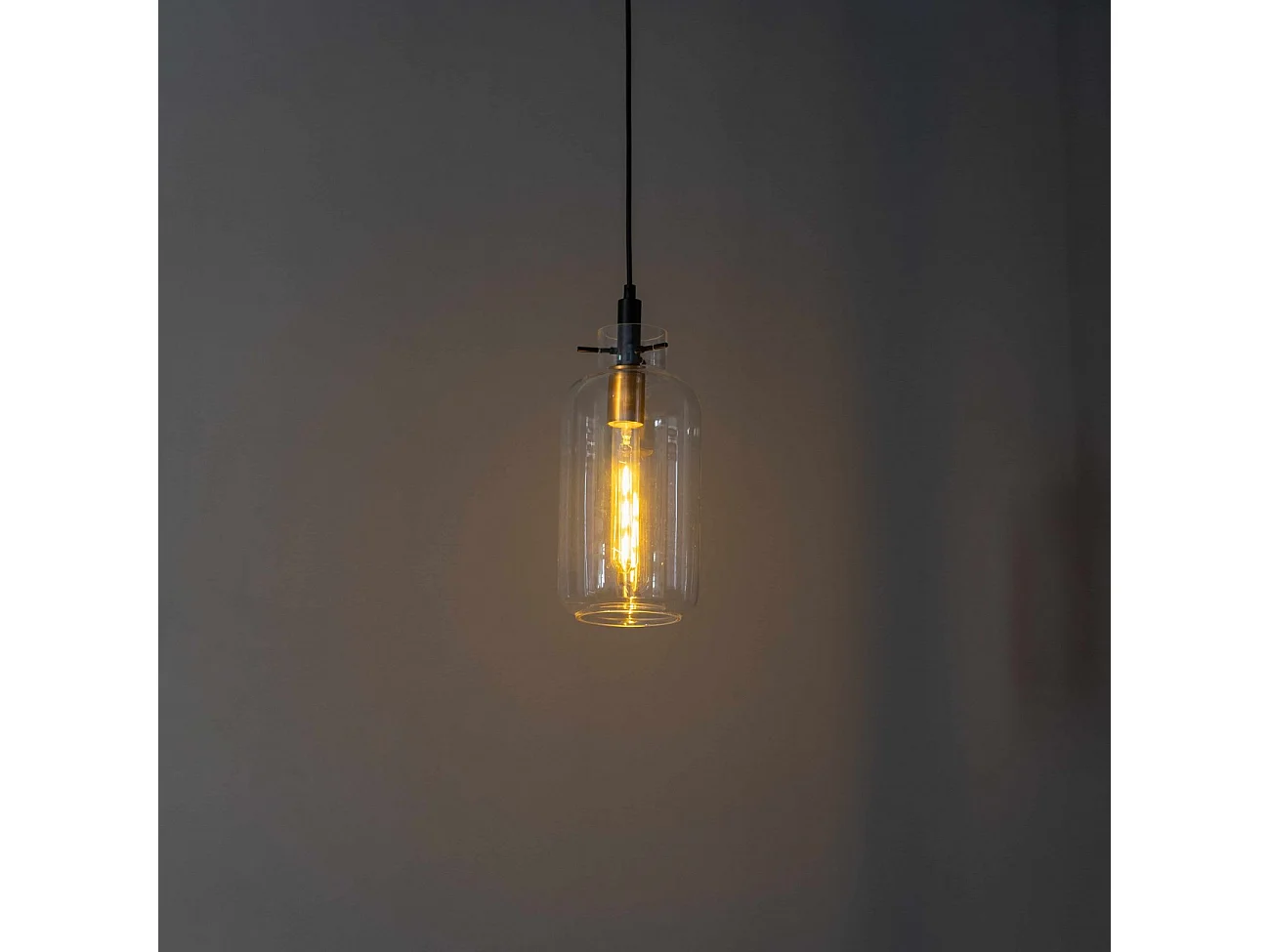 Suspension retro verre transparent - Moses