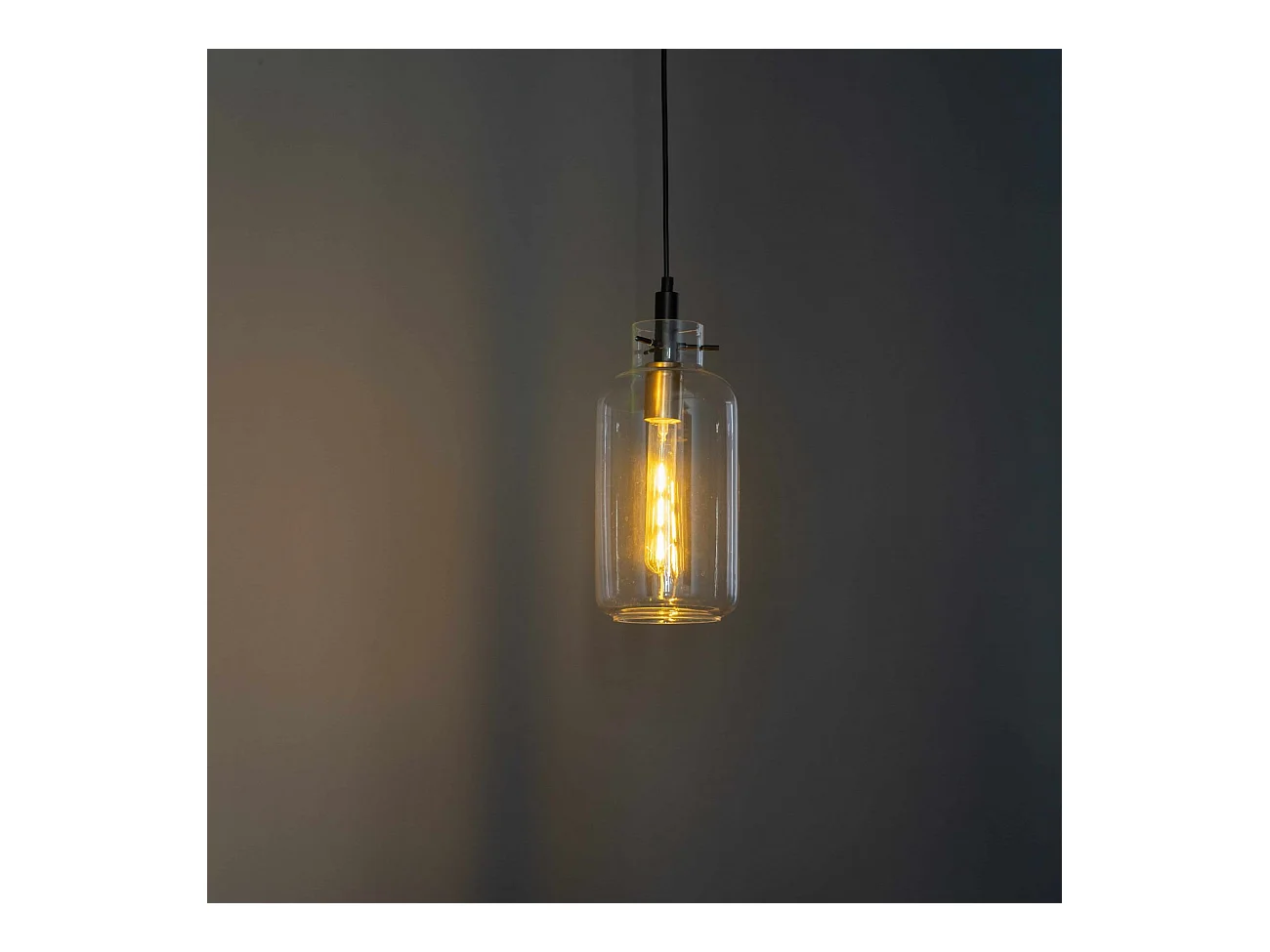 Suspension retro verre transparent - Moses