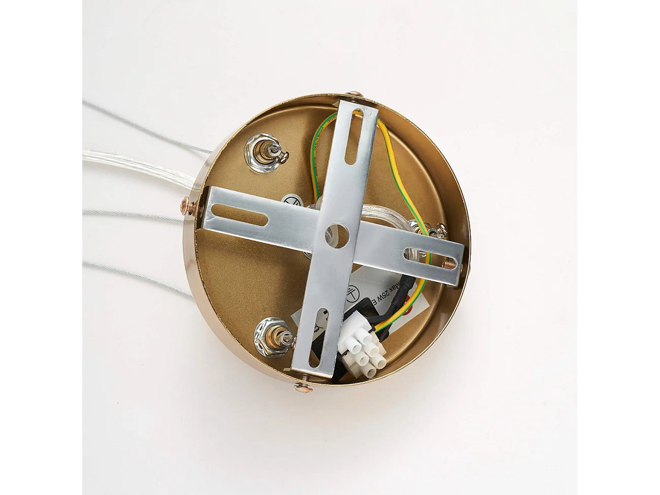 Suspension coquillage en verre structure dorée - Amanda