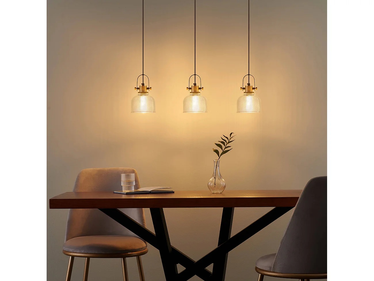 Suspension cloche verre transparent -  Vela