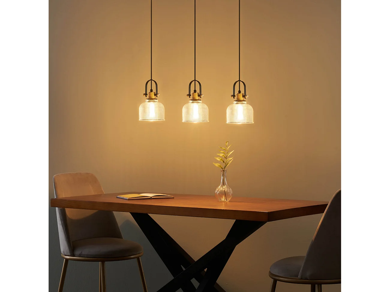 Suspension cloche verre transparent -  Vela