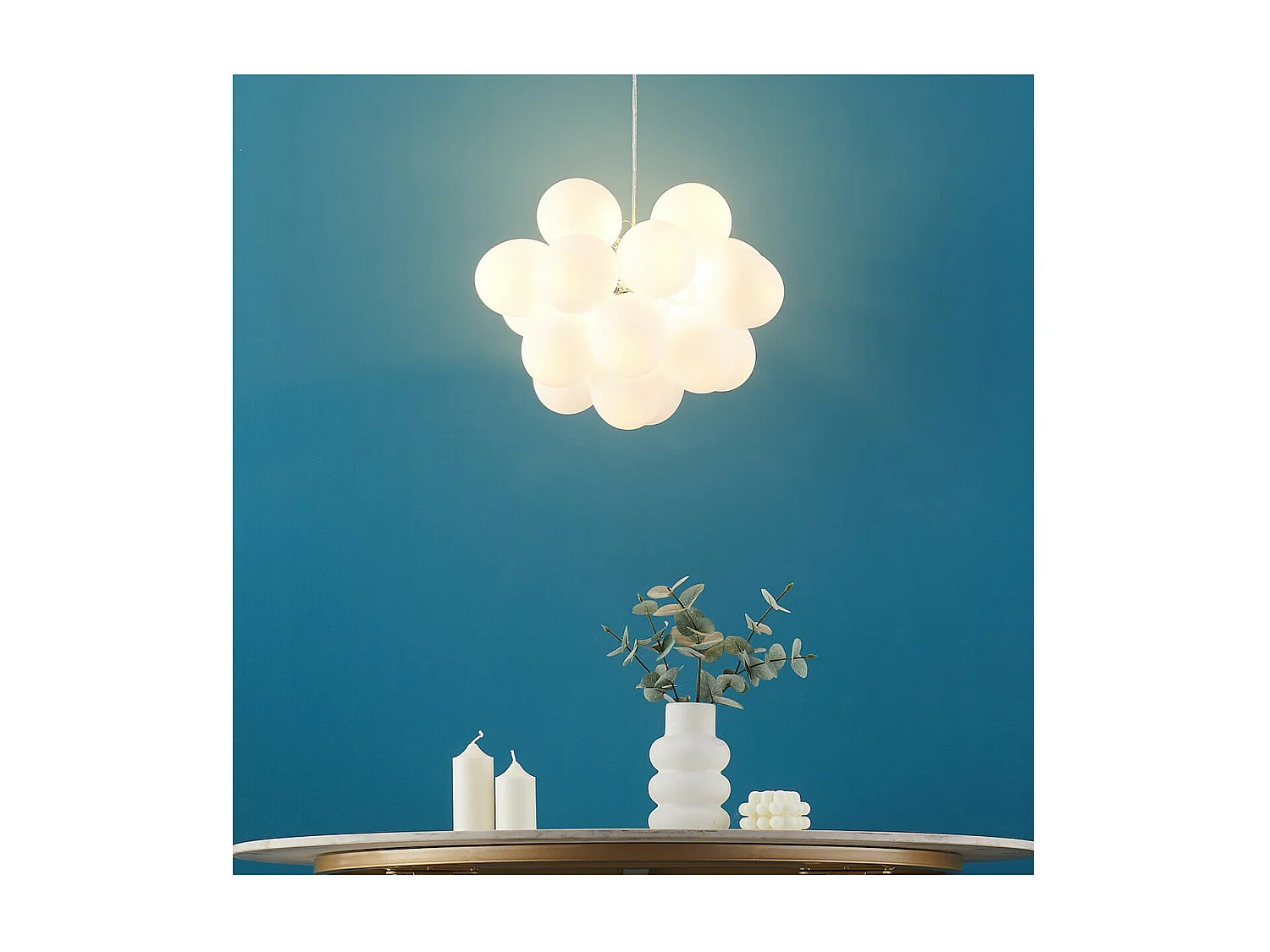 Suspension contemporaine à 17 verres blancs - Bartali