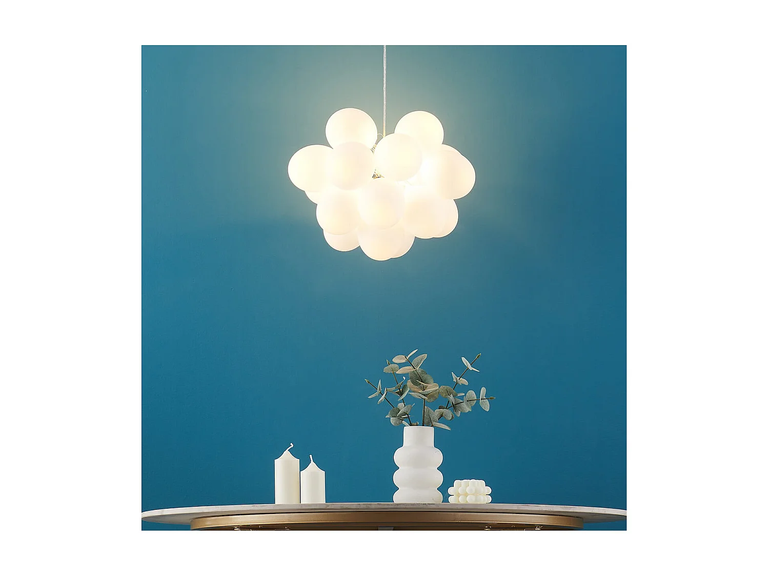 Suspension contemporaine à 17 verres blancs - Bartali