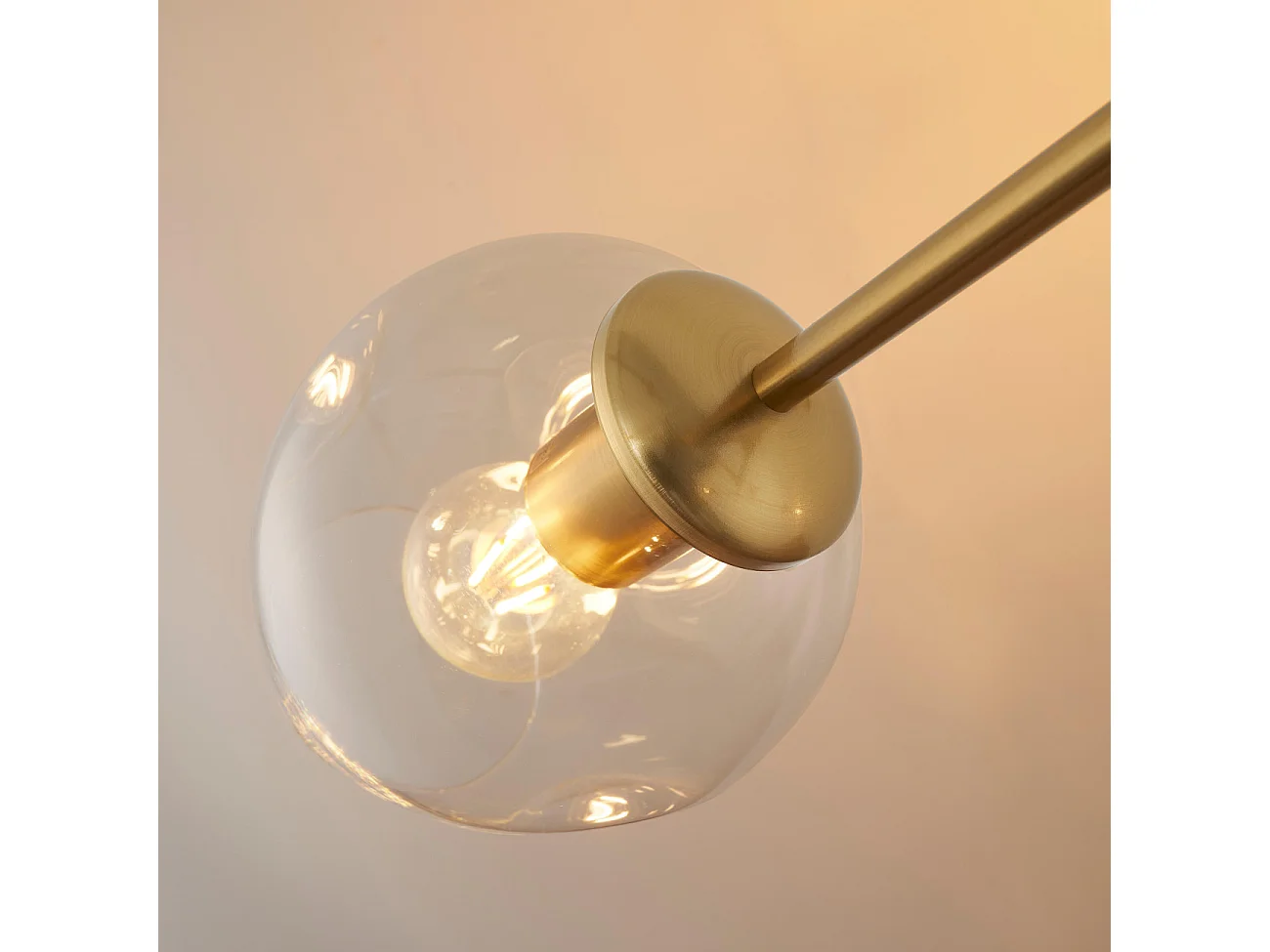 Lustre suspension dorée style floral 6 boules - Ofélia