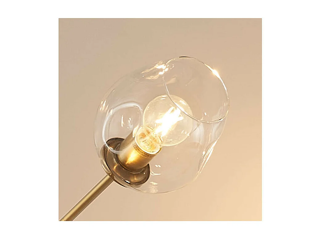 Lustre suspension dorée style floral 6 boules - Ofélia