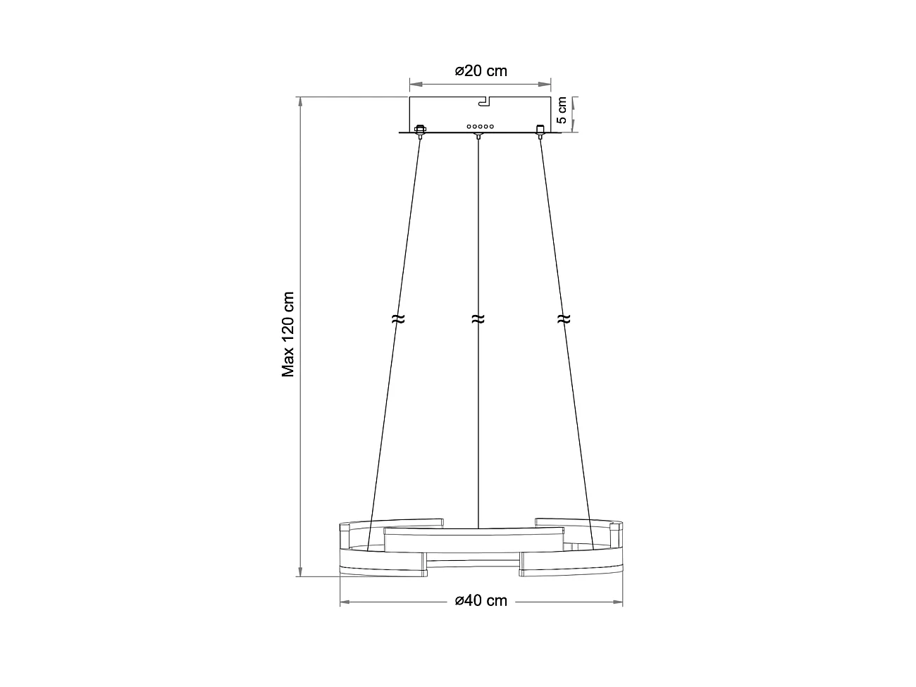 Suspension élégante LED anneau doré  - Ola