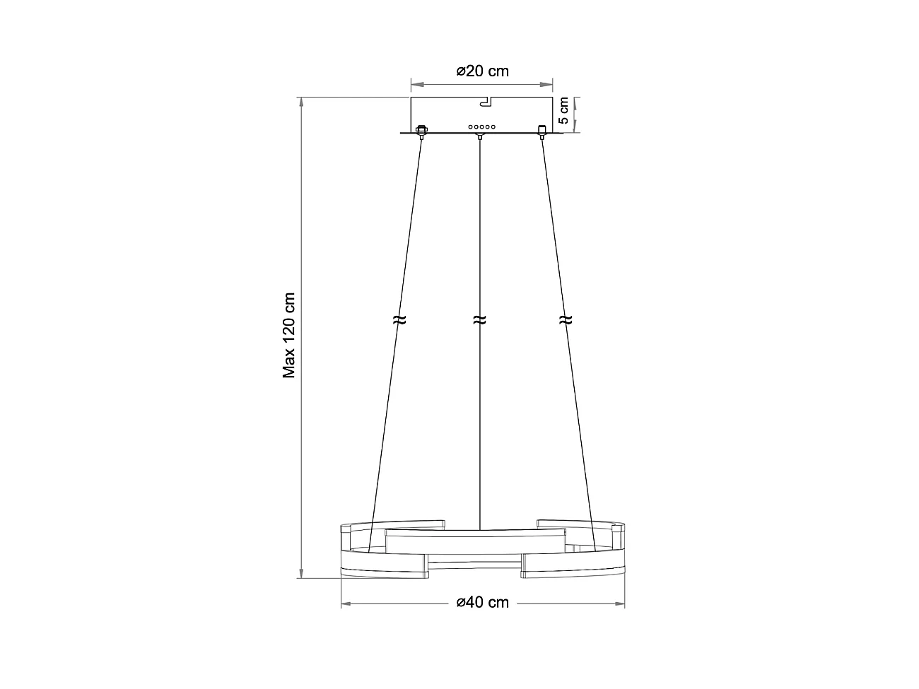 Suspension élégante LED anneau doré  - Ola