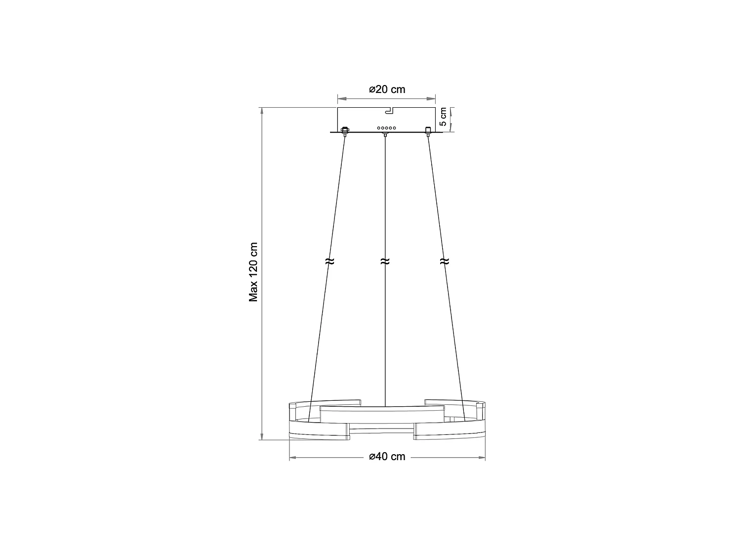 Suspension élégante LED anneau doré  - Ola