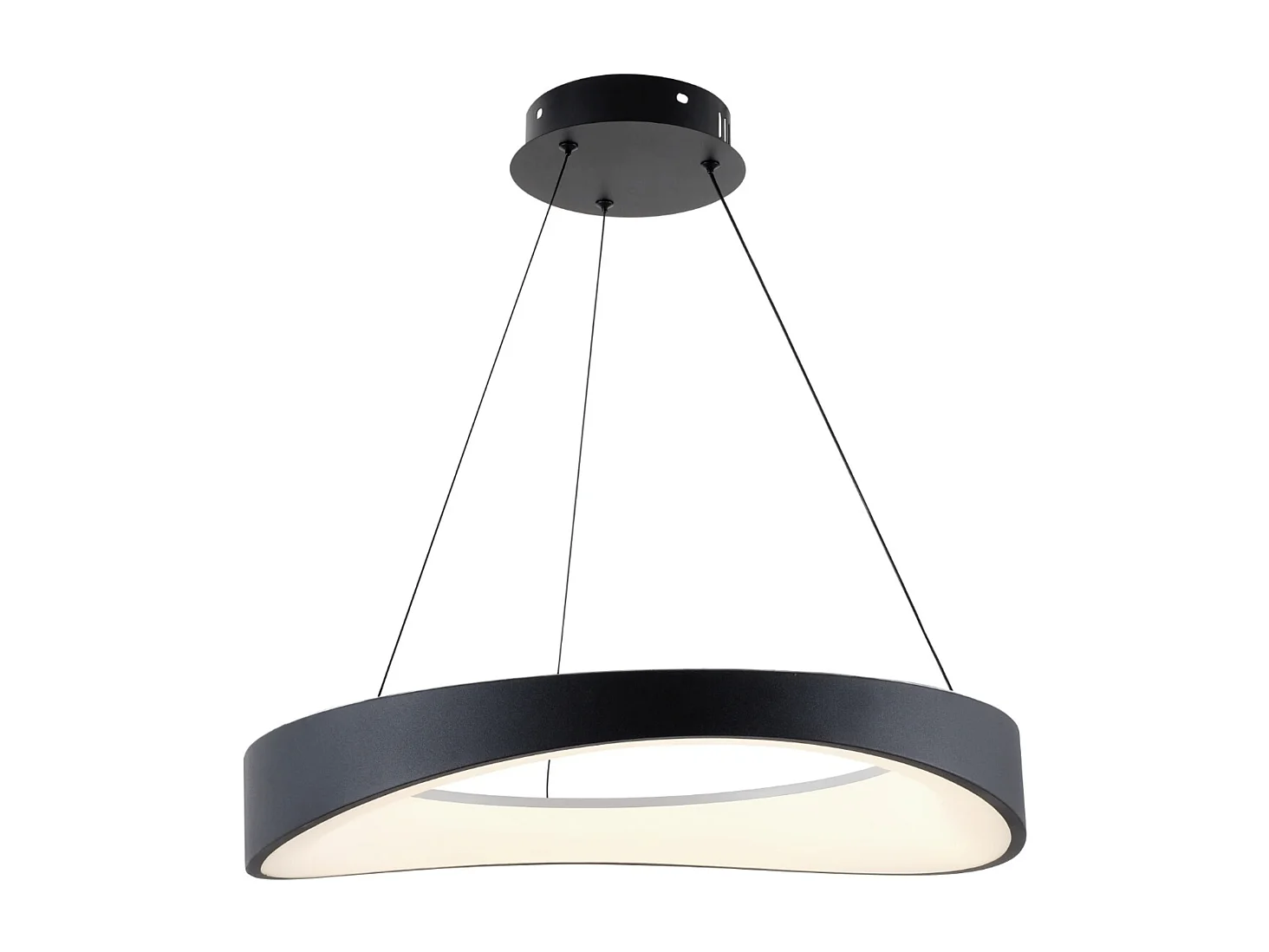 Suspension LED anneau noir minimaliste 52 cm - Belina