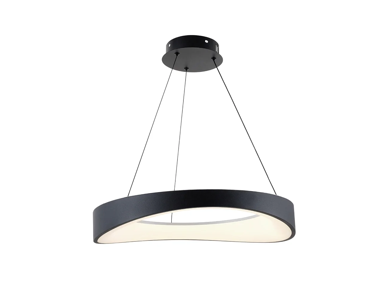 Suspension LED anneau noir minimaliste 52 cm - Belina