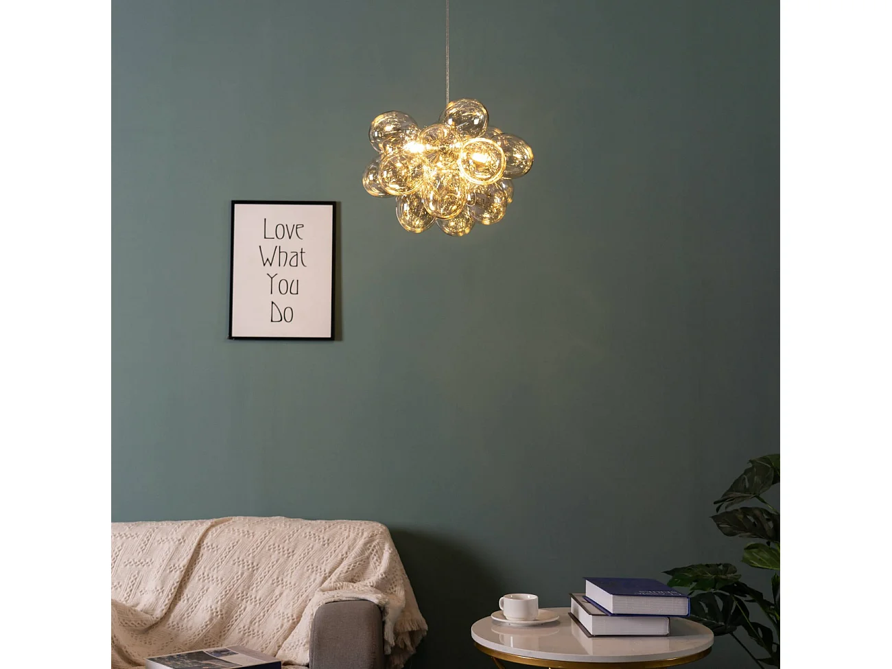 Suspension contemporaine à 17 verres ambrés - Bartali