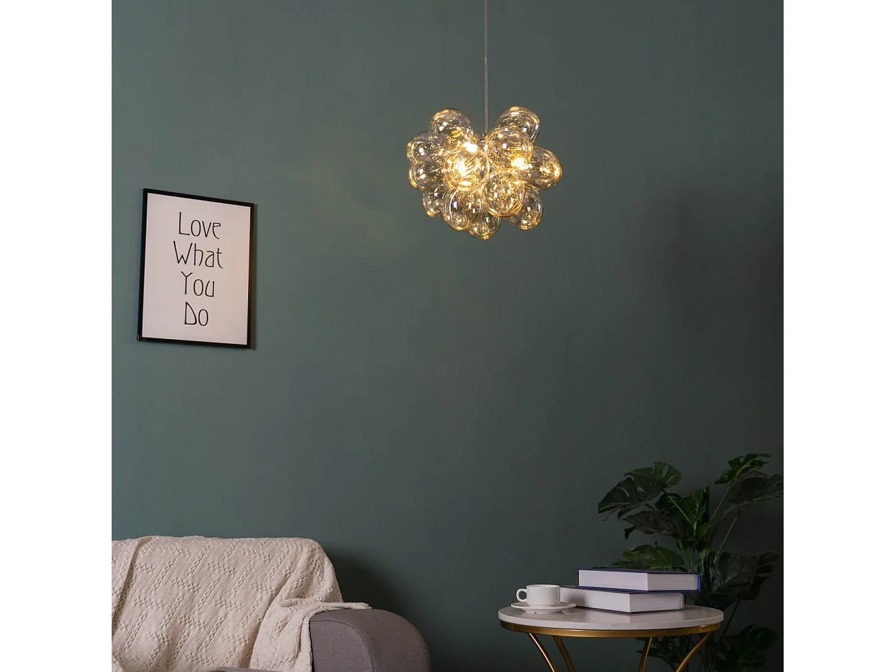 Suspension contemporaine à 17 verres ambrés - Bartali