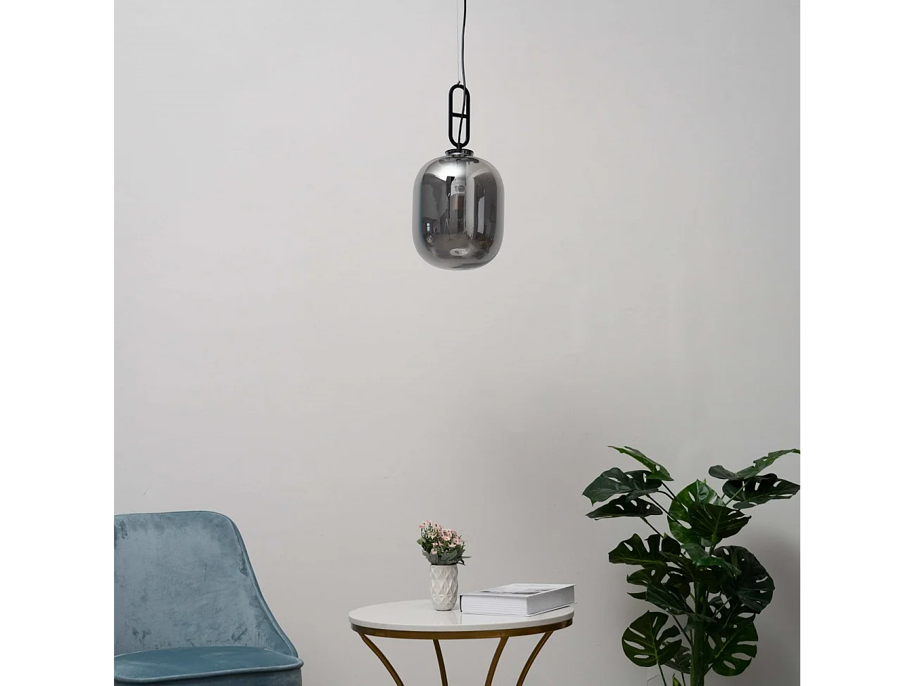 Suspension design jar en verre fumé - Tamale