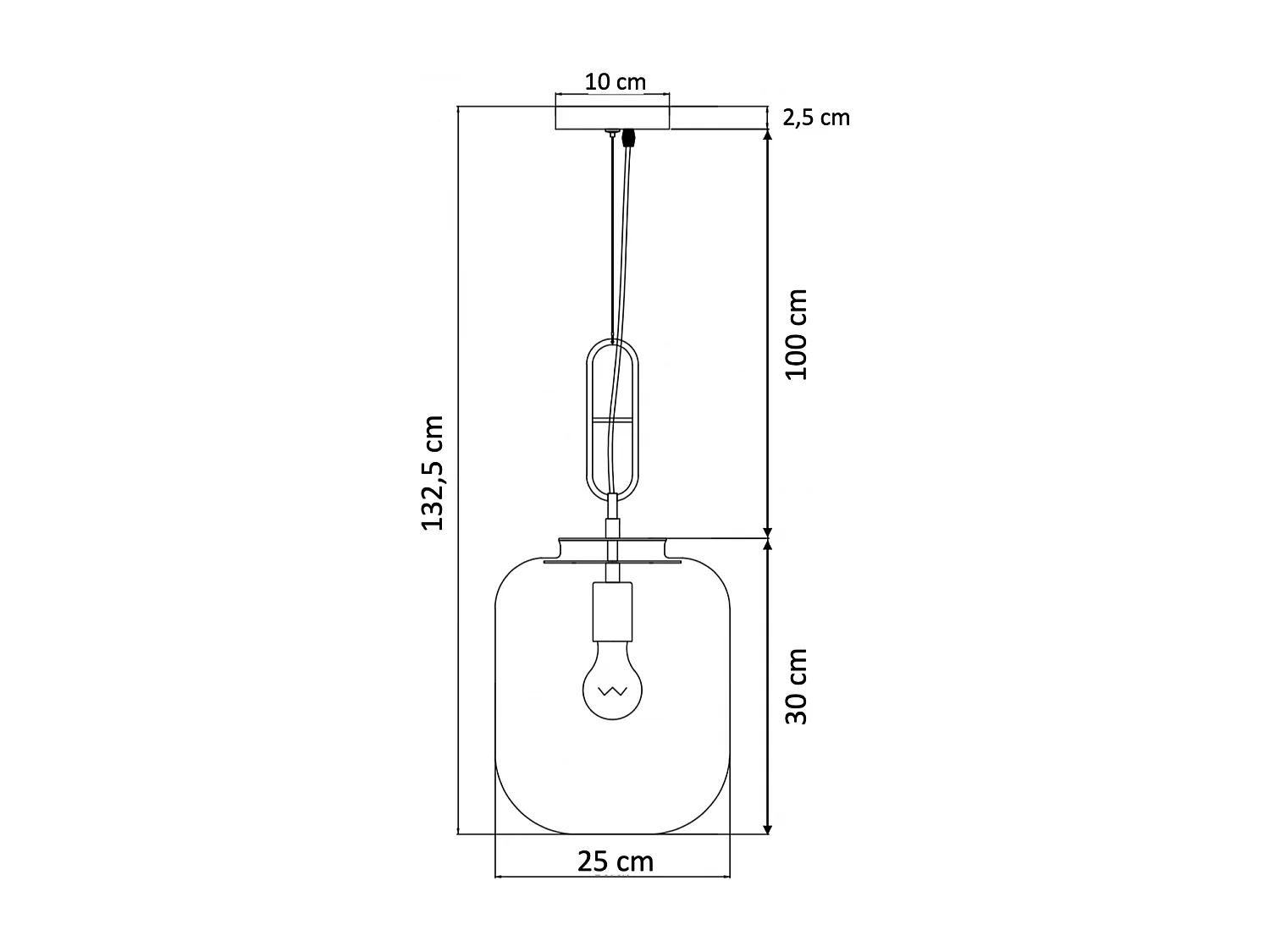 Suspension design jar en verre fumé - Tamale