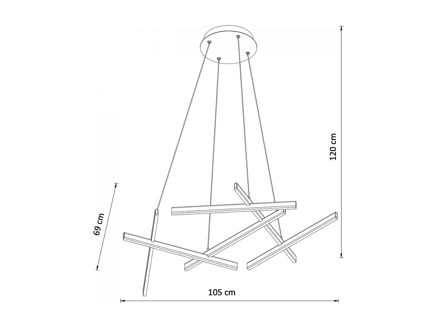 Suspension LED design à barres entrecroisées  - Taranto
