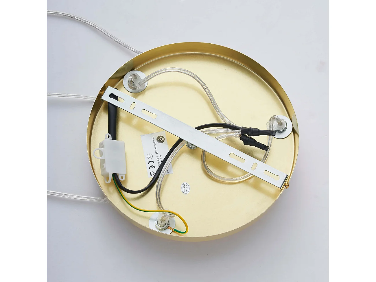 Suspension triple verre cannelé couleur ambrée - Rosalia