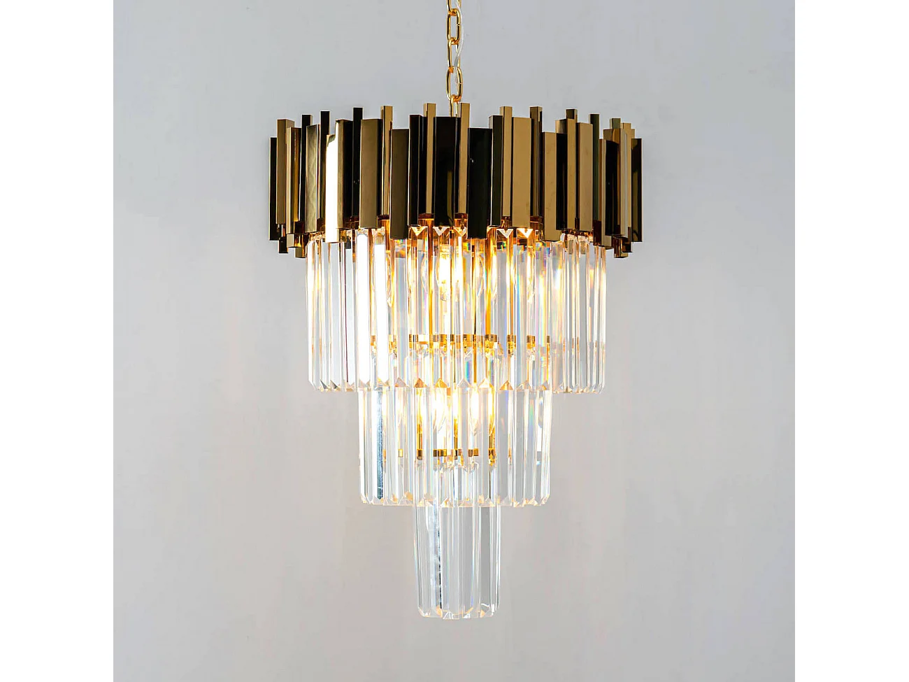 Grand lustre prestige à pampilles en cascade - Francesca