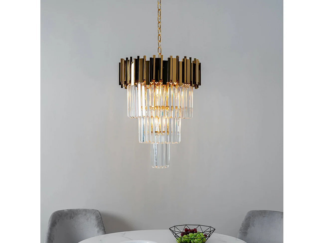 Grand lustre prestige à pampilles en cascade - Francesca