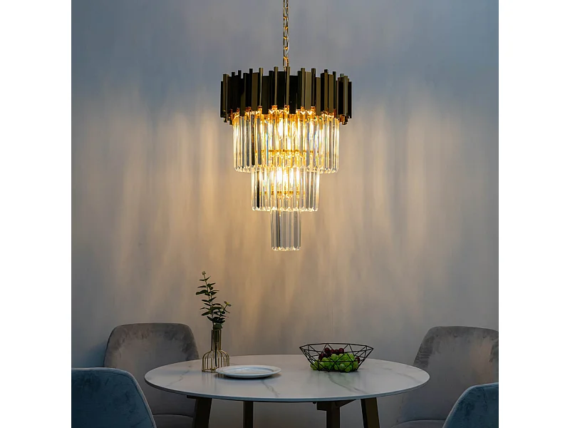 Grand lustre prestige à pampilles en cascade - Francesca