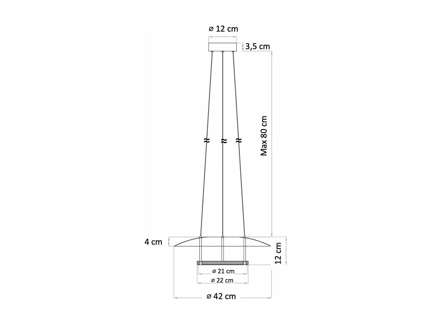 Suspension aérienne noire LED - Onil