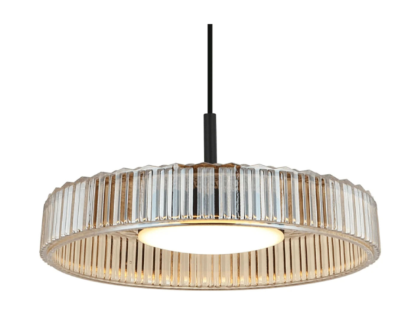 Suspension en verre ambré et cannelé - Damian