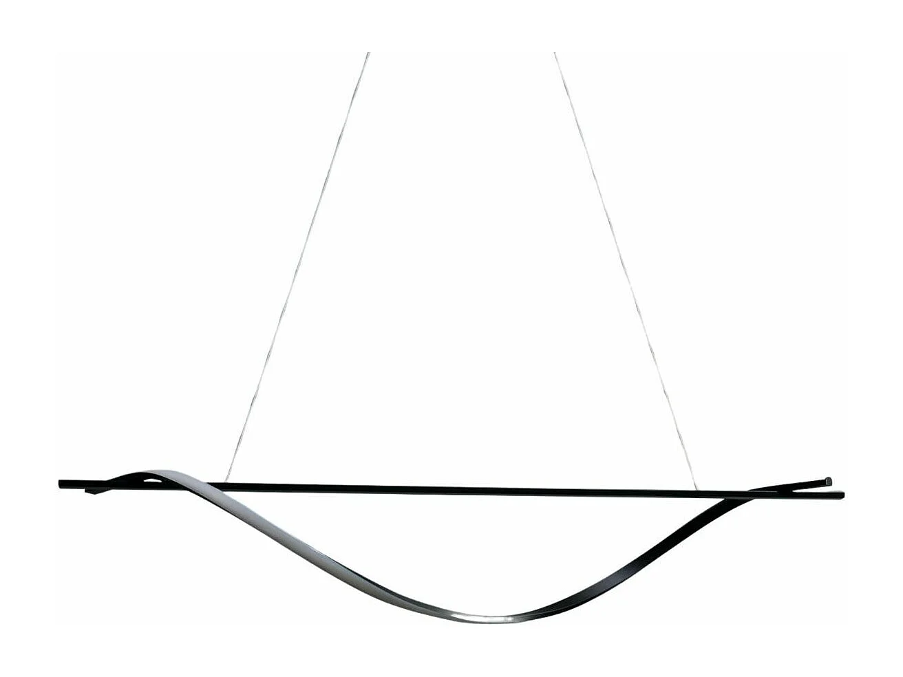 Longue suspension longiligne vague LED noire - Hilda