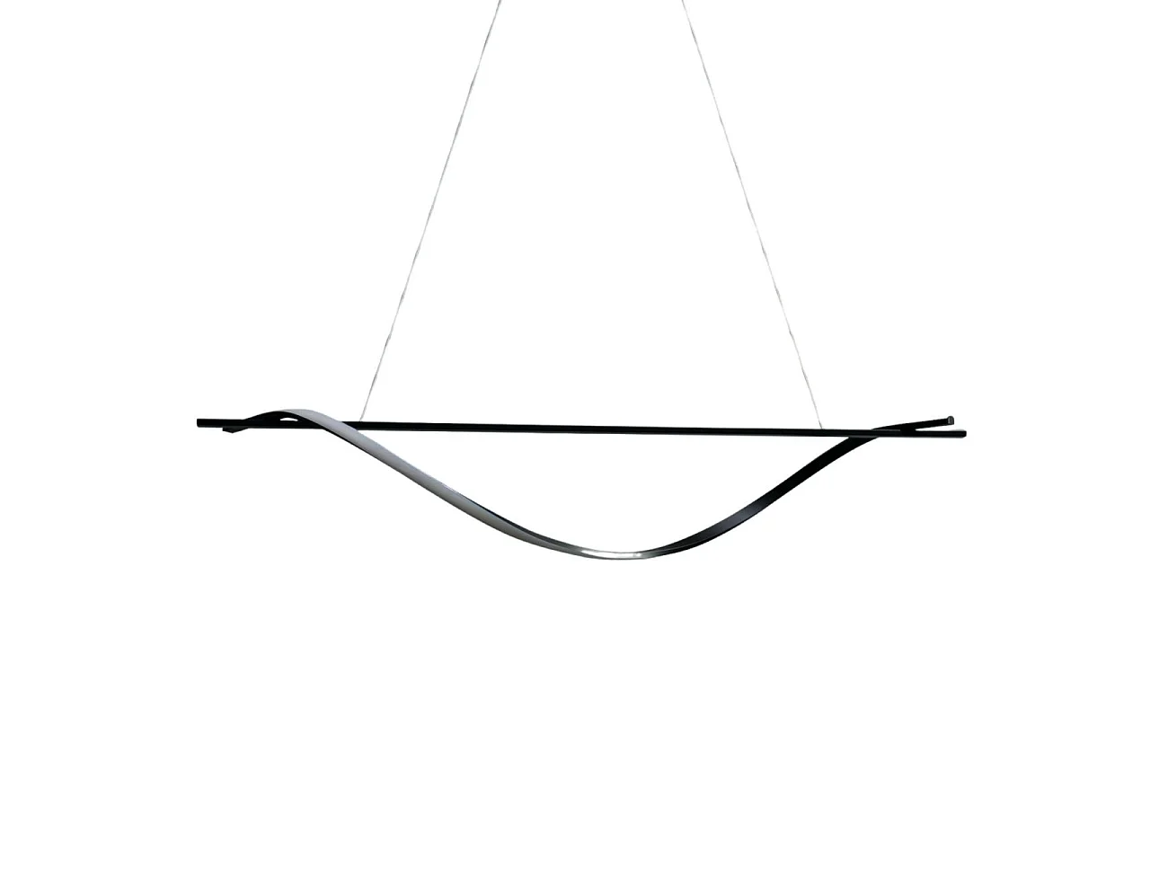 Longue suspension longiligne vague LED noire - Hilda