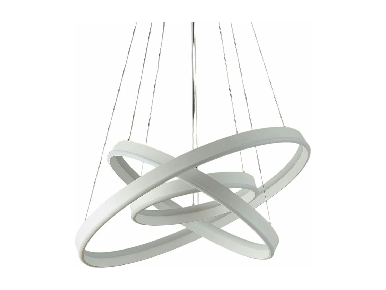 Grande suspension blanche trois anneaux LED - Nettuno