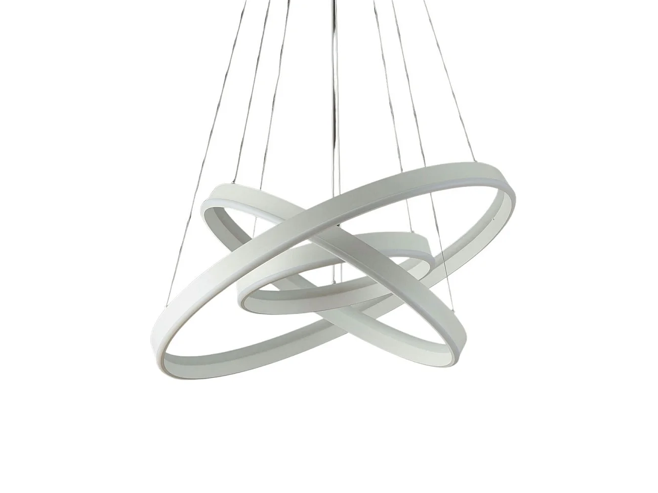 Grande suspension blanche trois anneaux LED - Nettuno