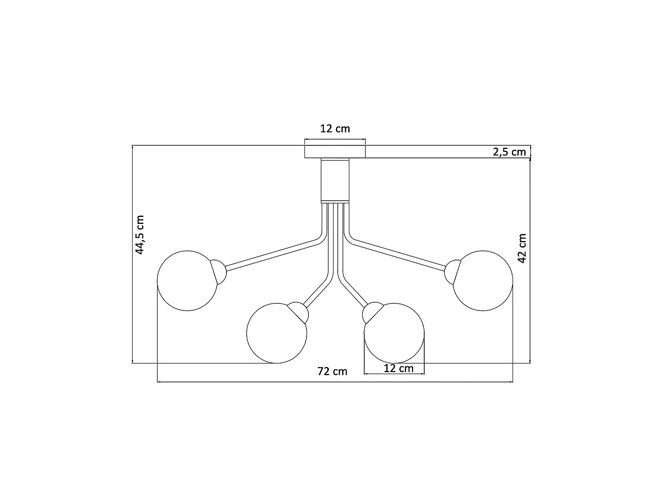 Lustre élégant doré à 9 boules - Audrey