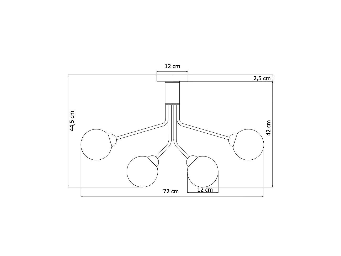 Lustre élégant doré à 9 boules - Audrey