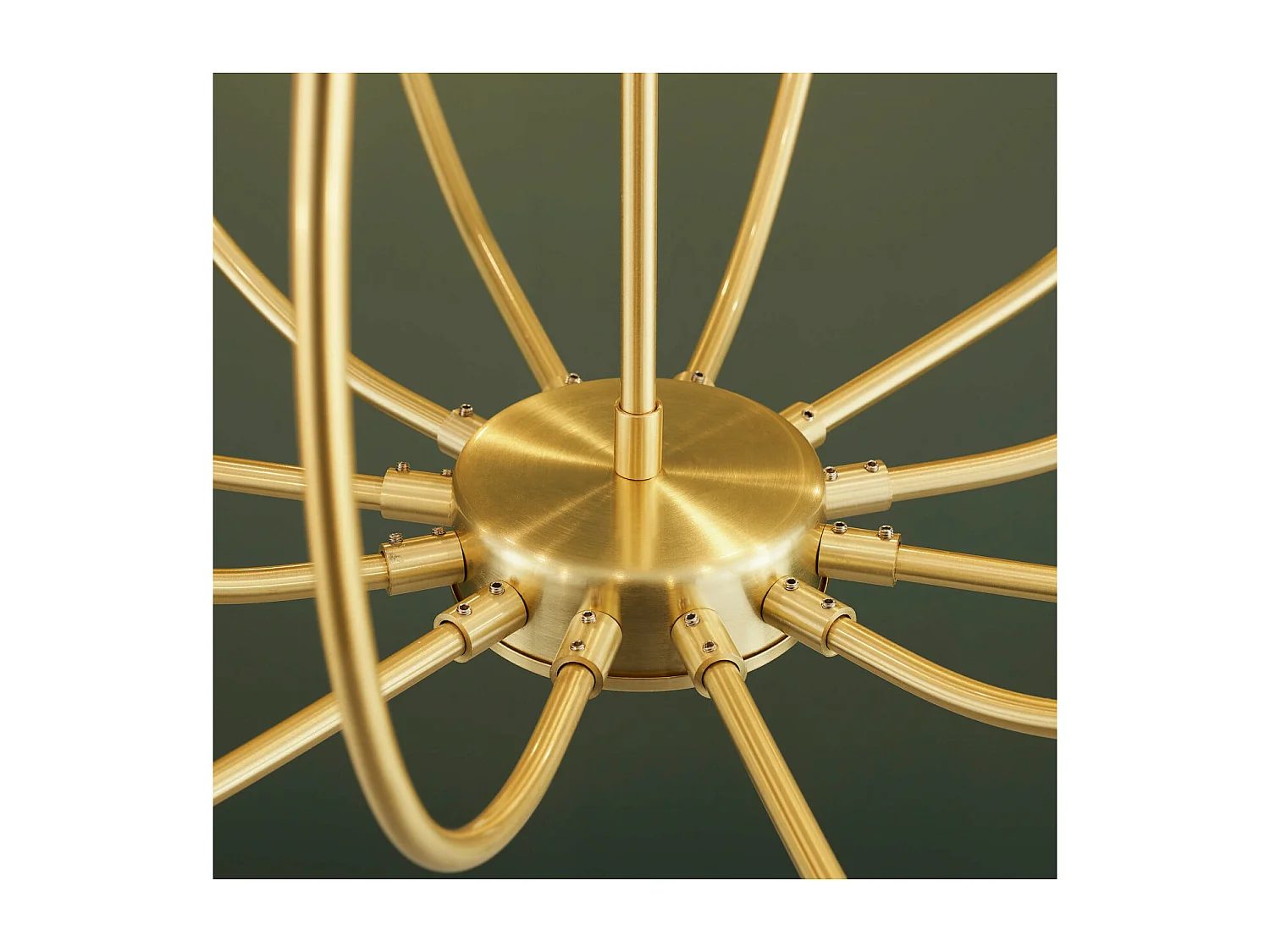 Lustre doré 12 tulipes de verre - Lucciana