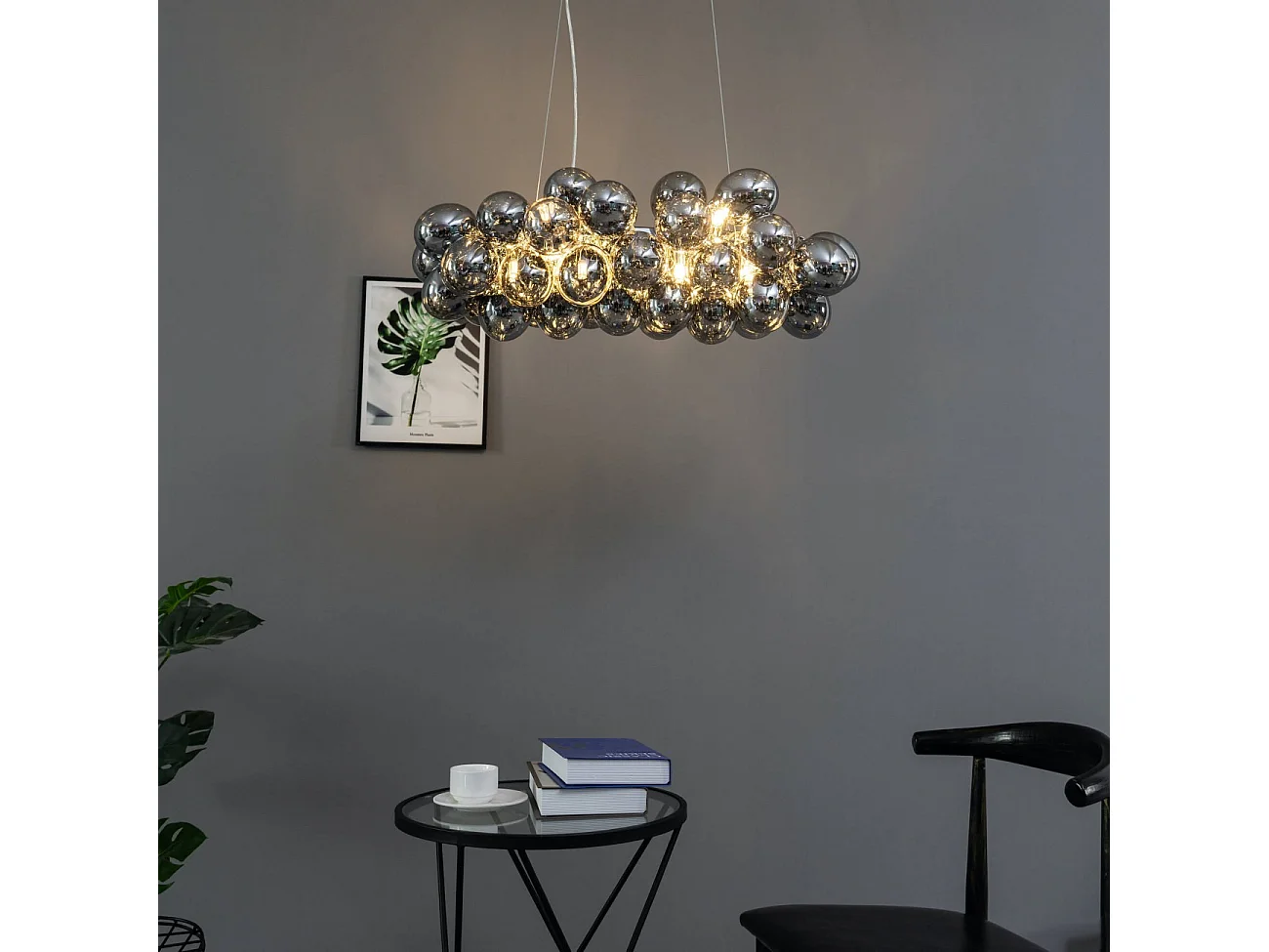 Grande suspension horizontale 36 verres fumés - Bartali