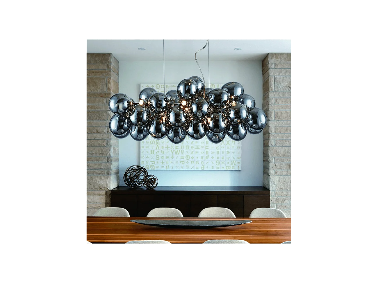 Grande suspension horizontale 36 verres fumés - Bartali