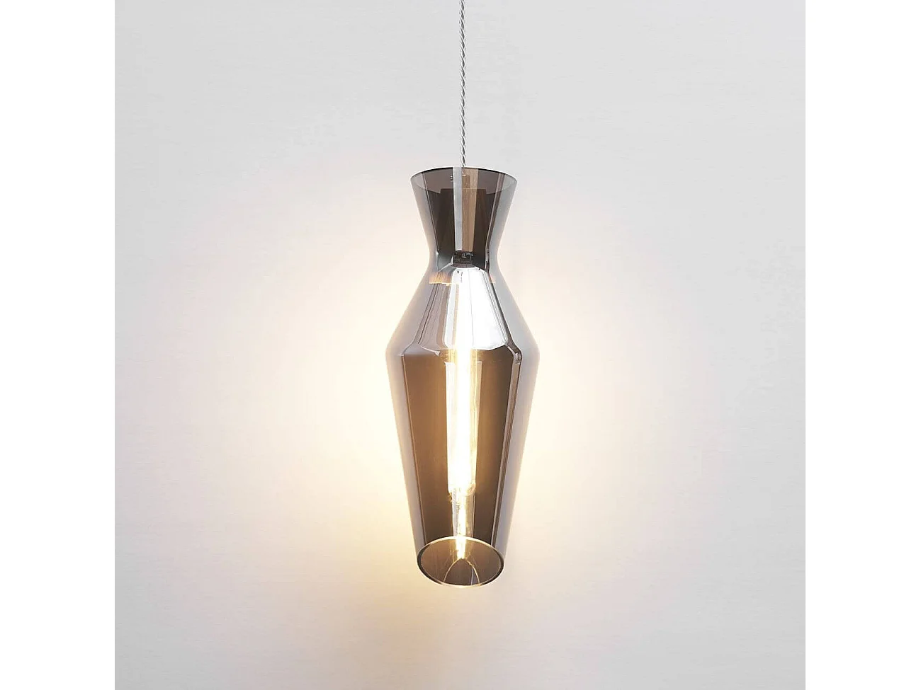 Suspension en verre fumé style loft - Pozzino