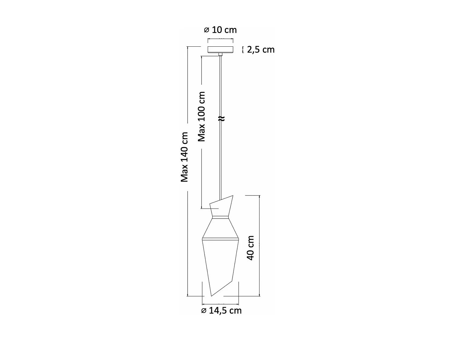Suspension en verre fumé style loft - Pozzino