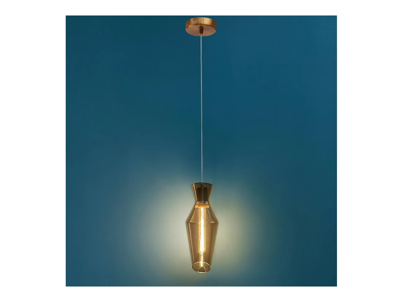 Suspension en verre fumé style loft - Pozzino
