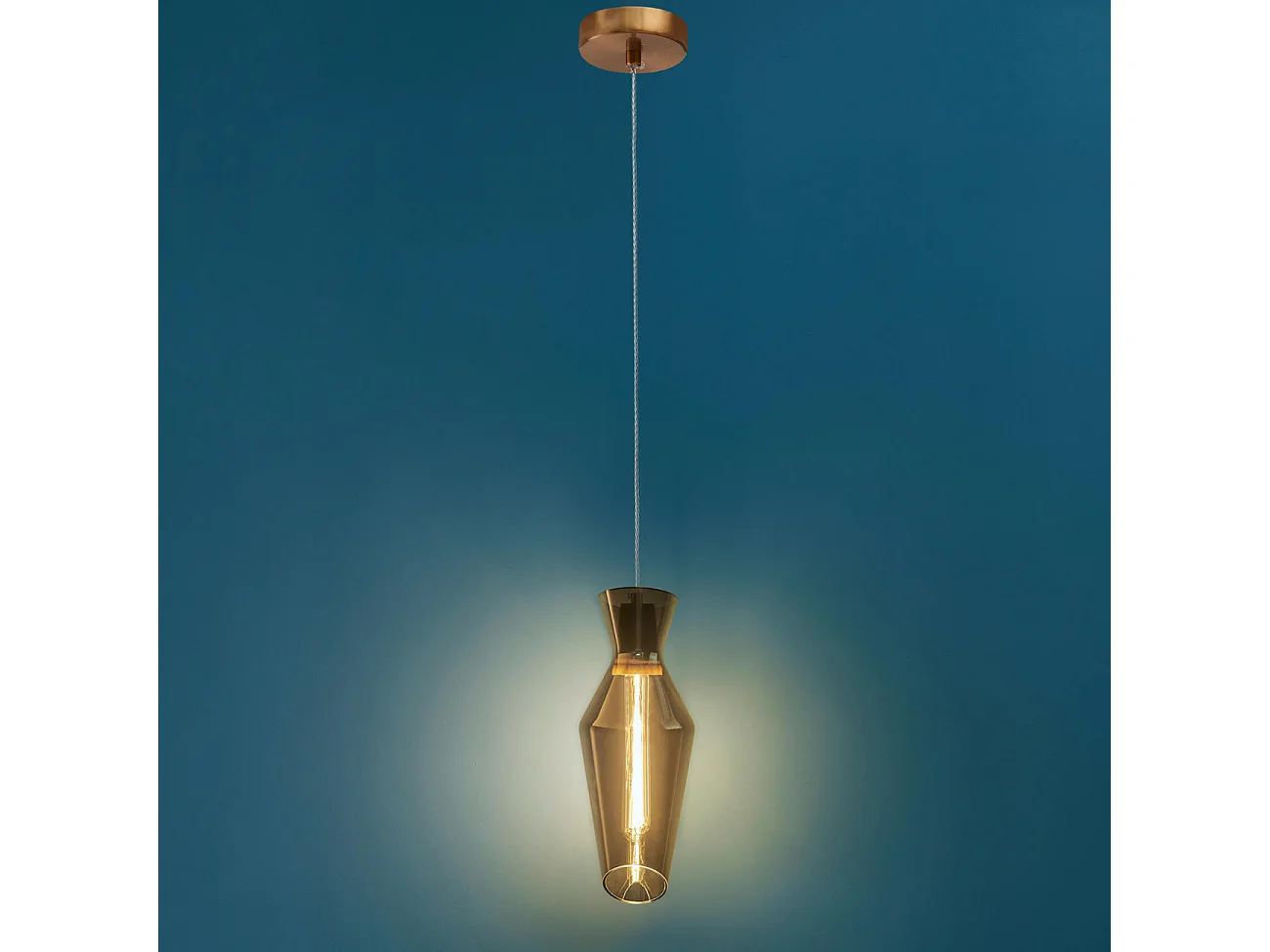 Suspension en verre fumé style loft - Pozzino