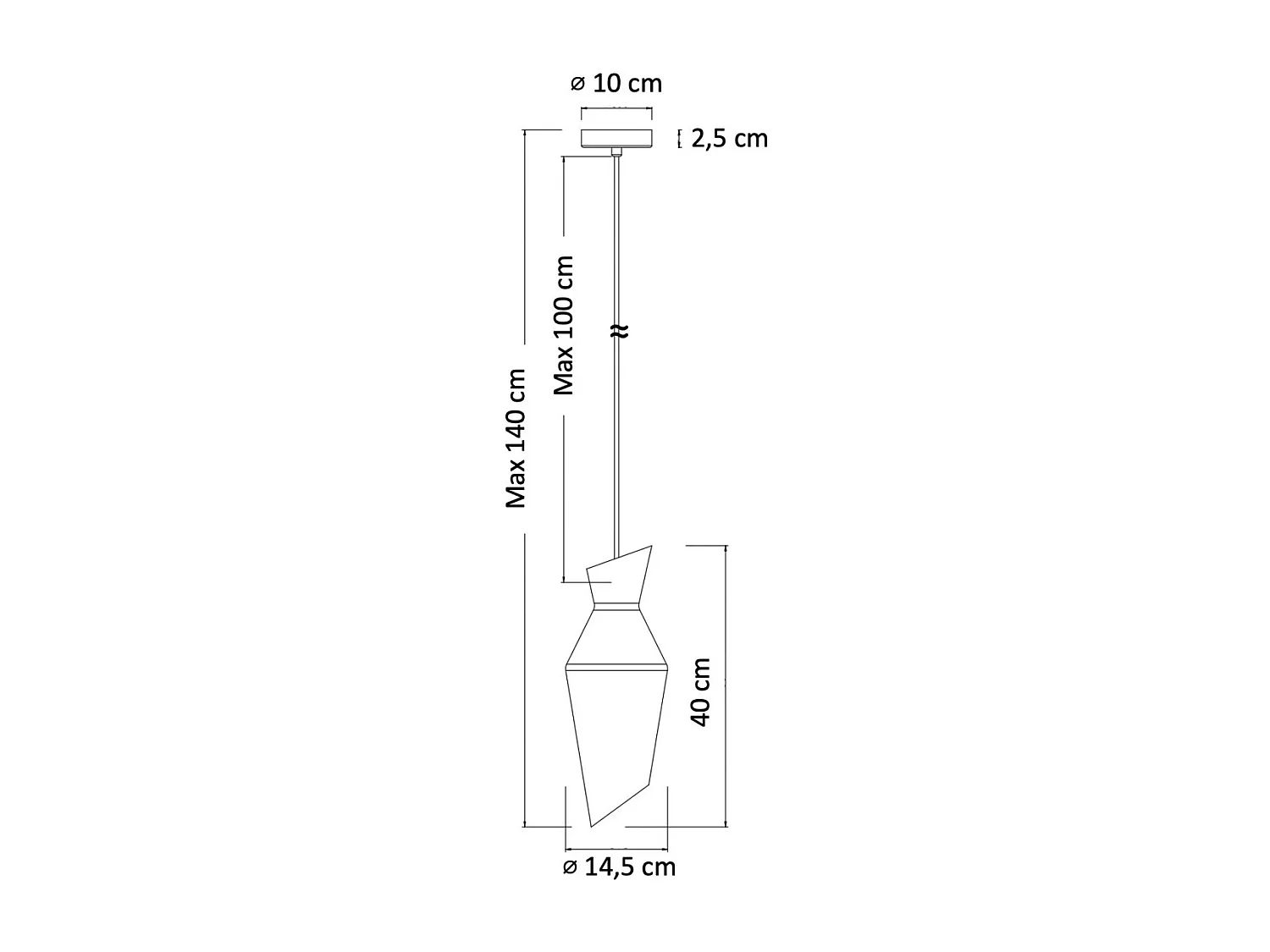 Suspension en verre fumé style loft - Pozzino